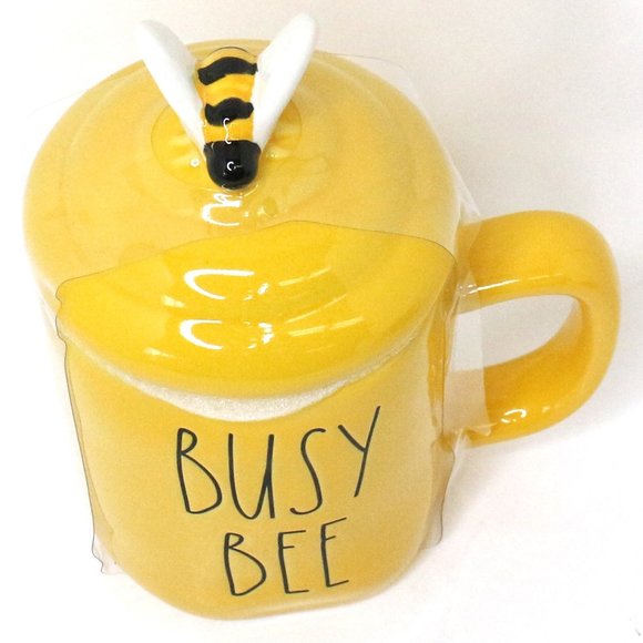 Rae Dunn Yellow Mug BUSY BEE LL Magenta 2021 Sprin - Picture 2 of 5